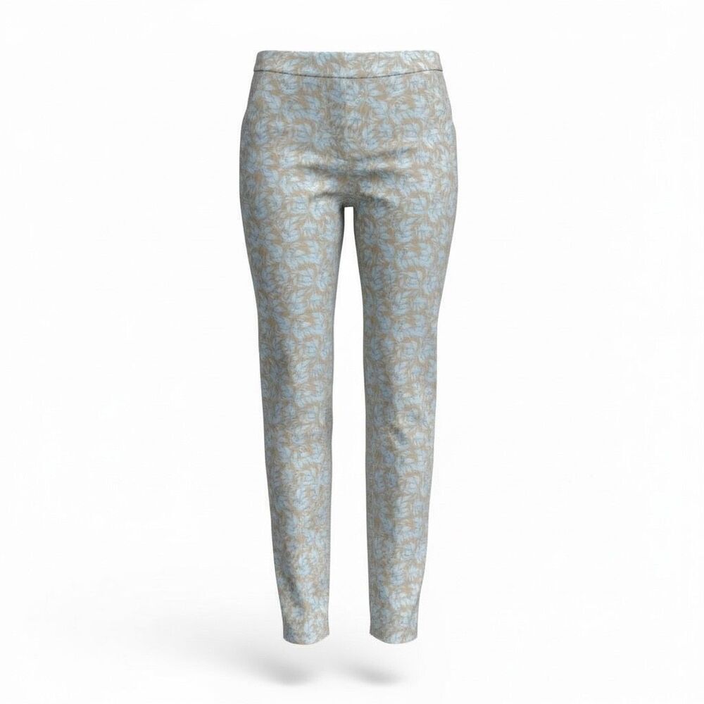 Counterparts Super Stretch Leaf Print Elastic Waist Pants Tan White Small